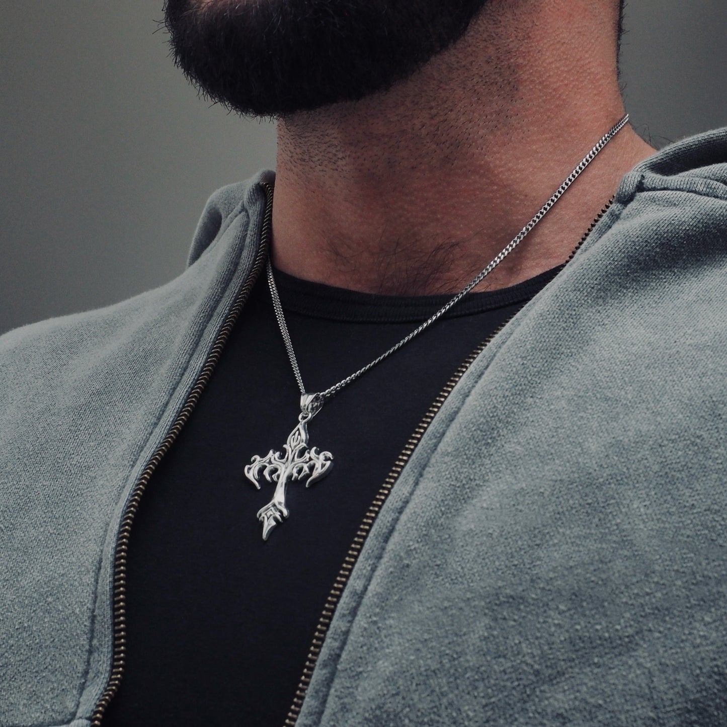 Neck pendant «INFERNO CROSS»