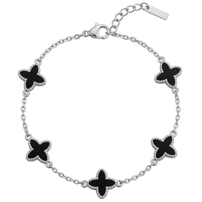 Hand bracelet «MIDNIGHT CLOVER»