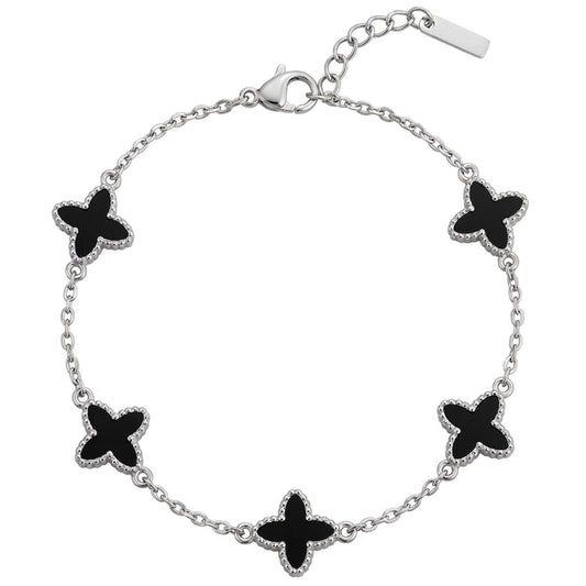Hand bracelet «MIDNIGHT CLOVER»